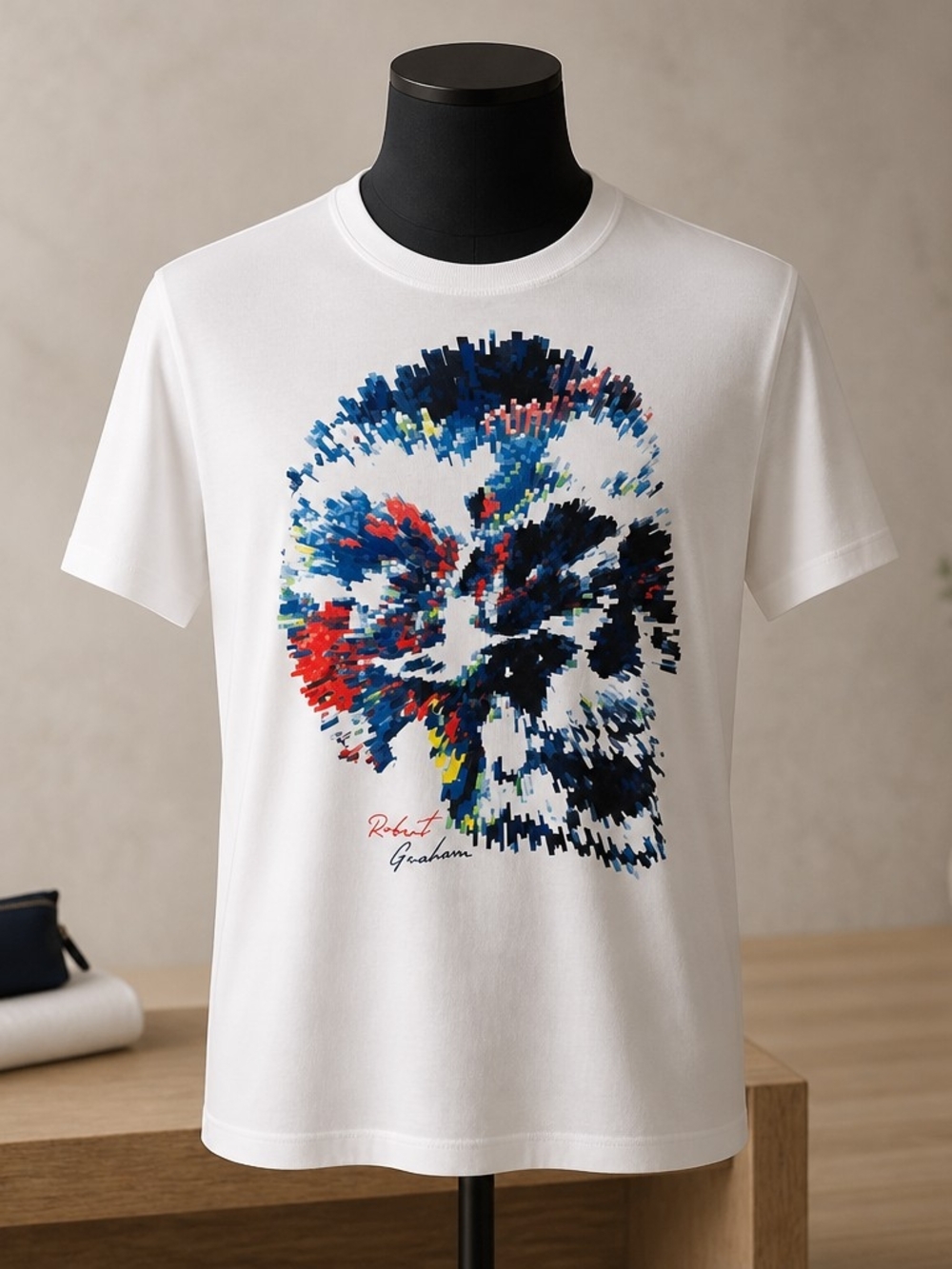 Robert Graham Men's  Skull Grafic White Short Sleeve T-Shirt Size 3XL